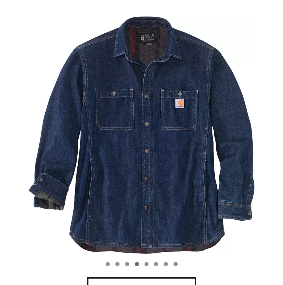 Carhartt Men's Relaxed Fit Denim Lined Snap Shirt Jacket